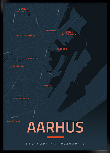 Plakat - Kort Aarhus no1